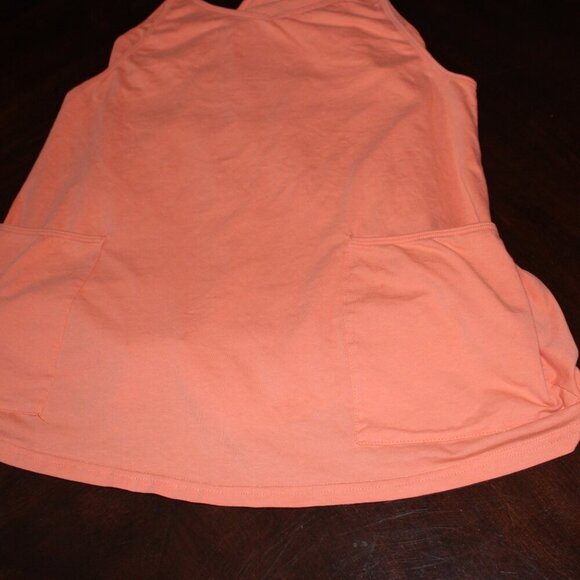 Women’s Orange Tank Dress with Built-In Shorts & Zipper Pocket | Size Small - Picture 6 of 9